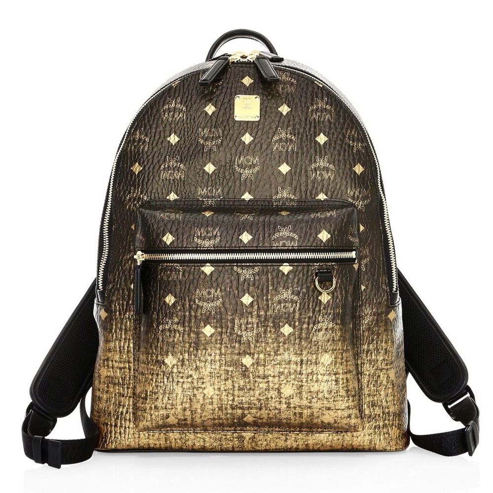 MCM Black & Gold Gradation Visetos Backpack